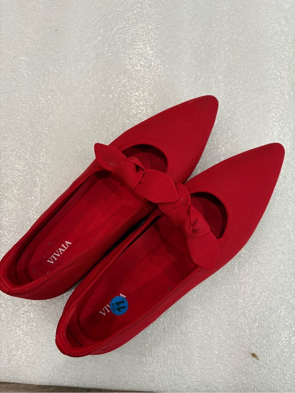 [43/US11]VIVAIA Addriane Red Pointed Toe Knot Ballet Flats